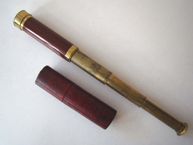 Absolutely the best Three-draw pocket Telescope by Gilbert & Co., London, circa 1800